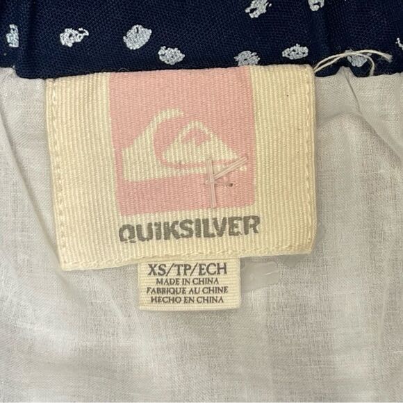 Quicksilver High Low Blue White Floral Sundress Spaghetti Straps Size XS Beach - Picture 5 of 7